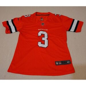 Youth Denver Broncos NFL Nike On Field Jersey Russell Wilson 3 Orange Large